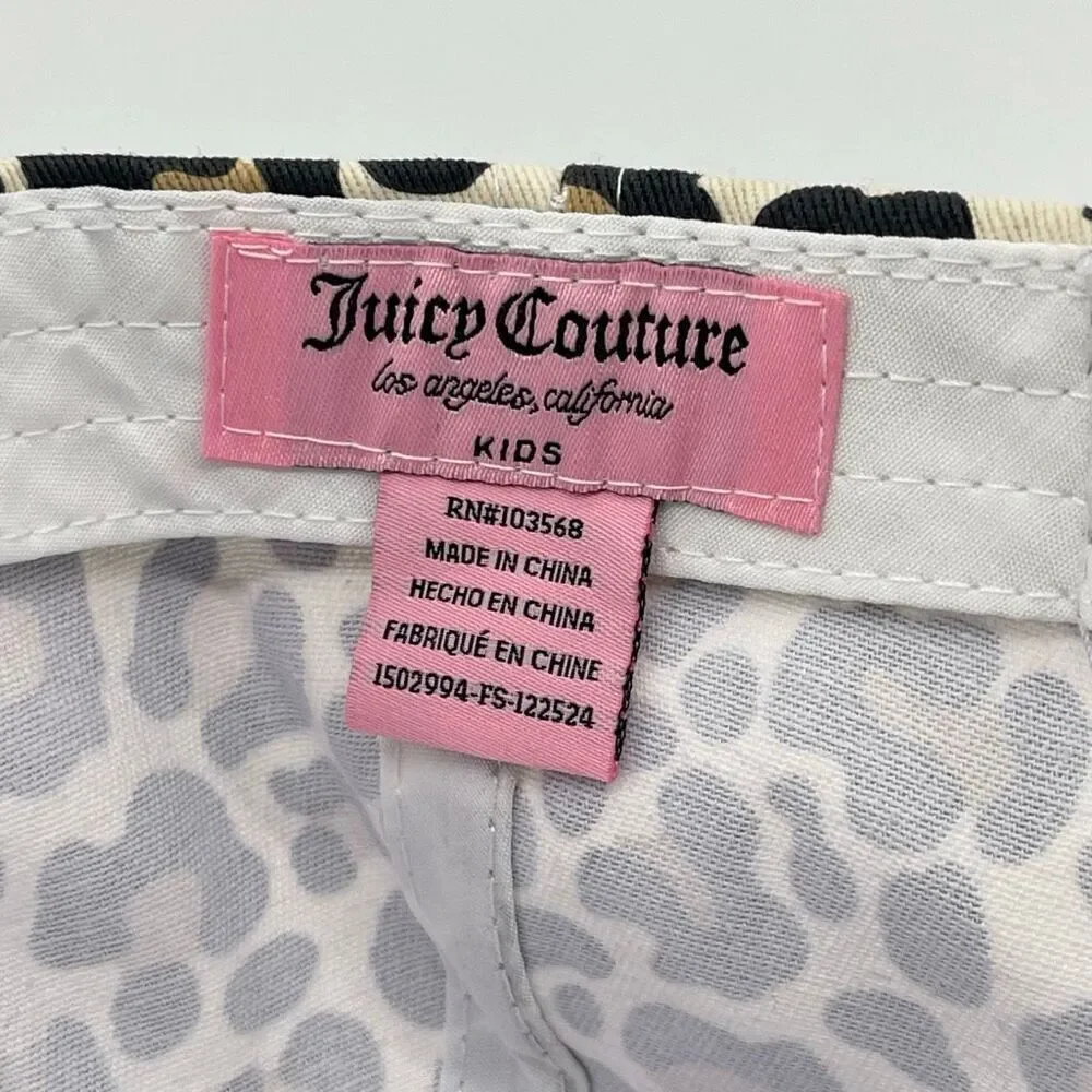 Juicy Couture Kids Leopard Print Snapback Hat Pink Logo Y2K NWT Adjustable